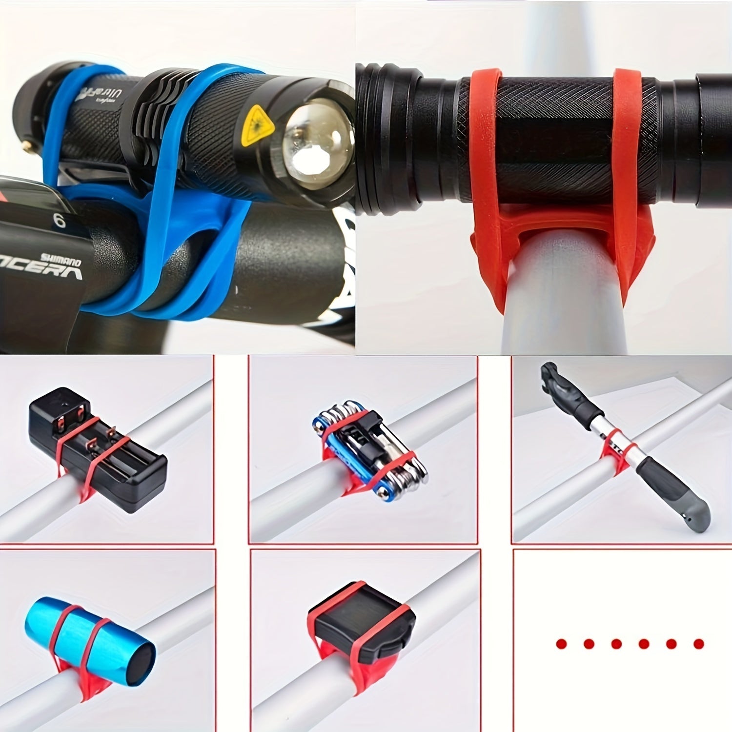 Bike Flashlight Mount Easy Installation Durable Silicone Band
