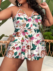 Leopard Print Strappy Tankini Set