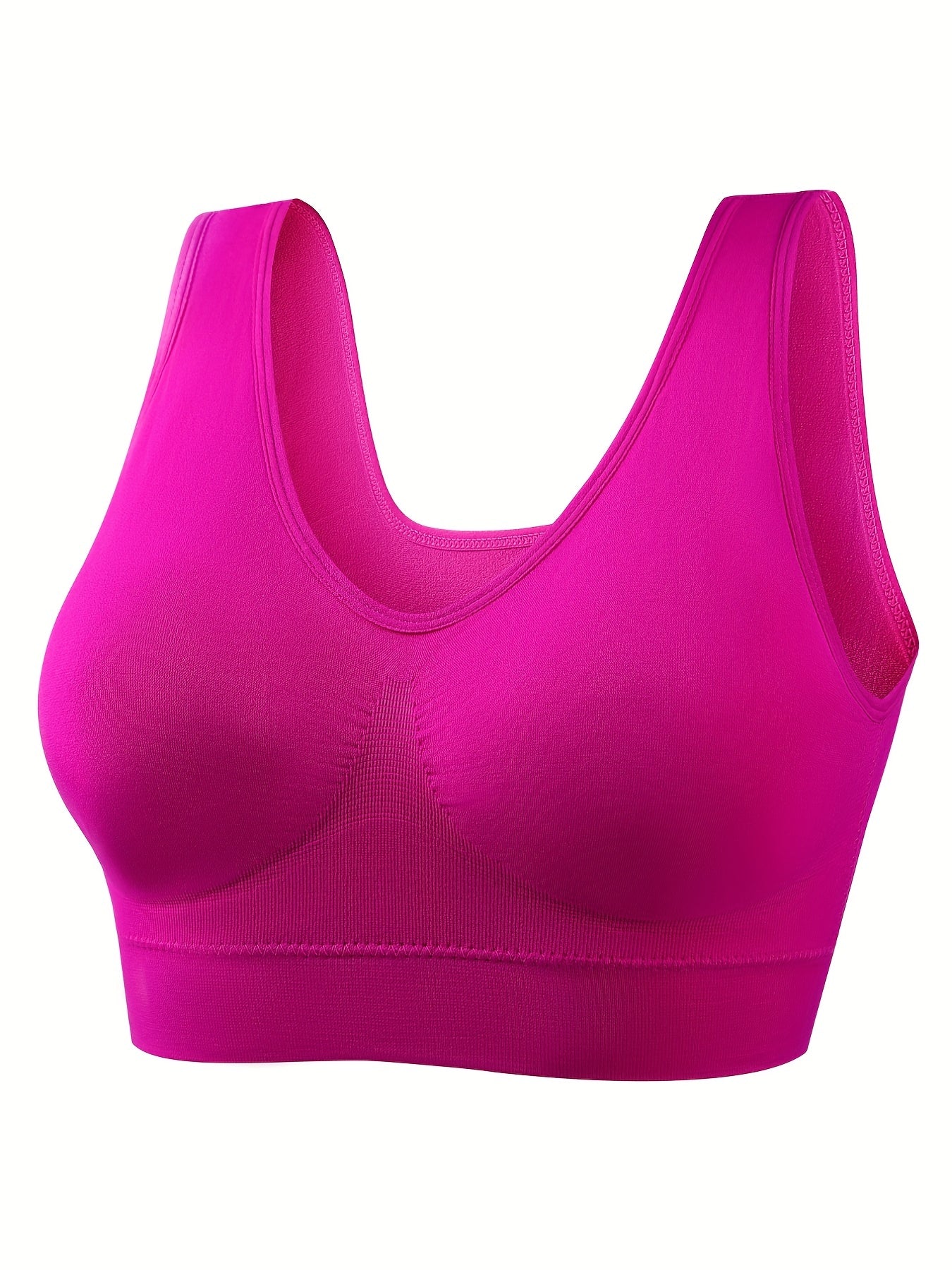 4 Pack Plus Size Sports Bra Set Solid Elastic Comfort Breathable Tank Bra