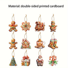 Gingerbread Man Christmas Decoration Pendant Set