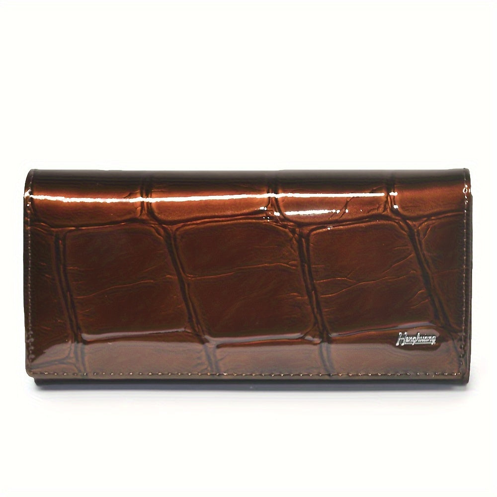 Top Grain Leather Women'S Bi fold Wallet with Magnetic Closure