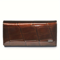 Top Grain Leather Women'S Bi fold Wallet with Magnetic Closure
