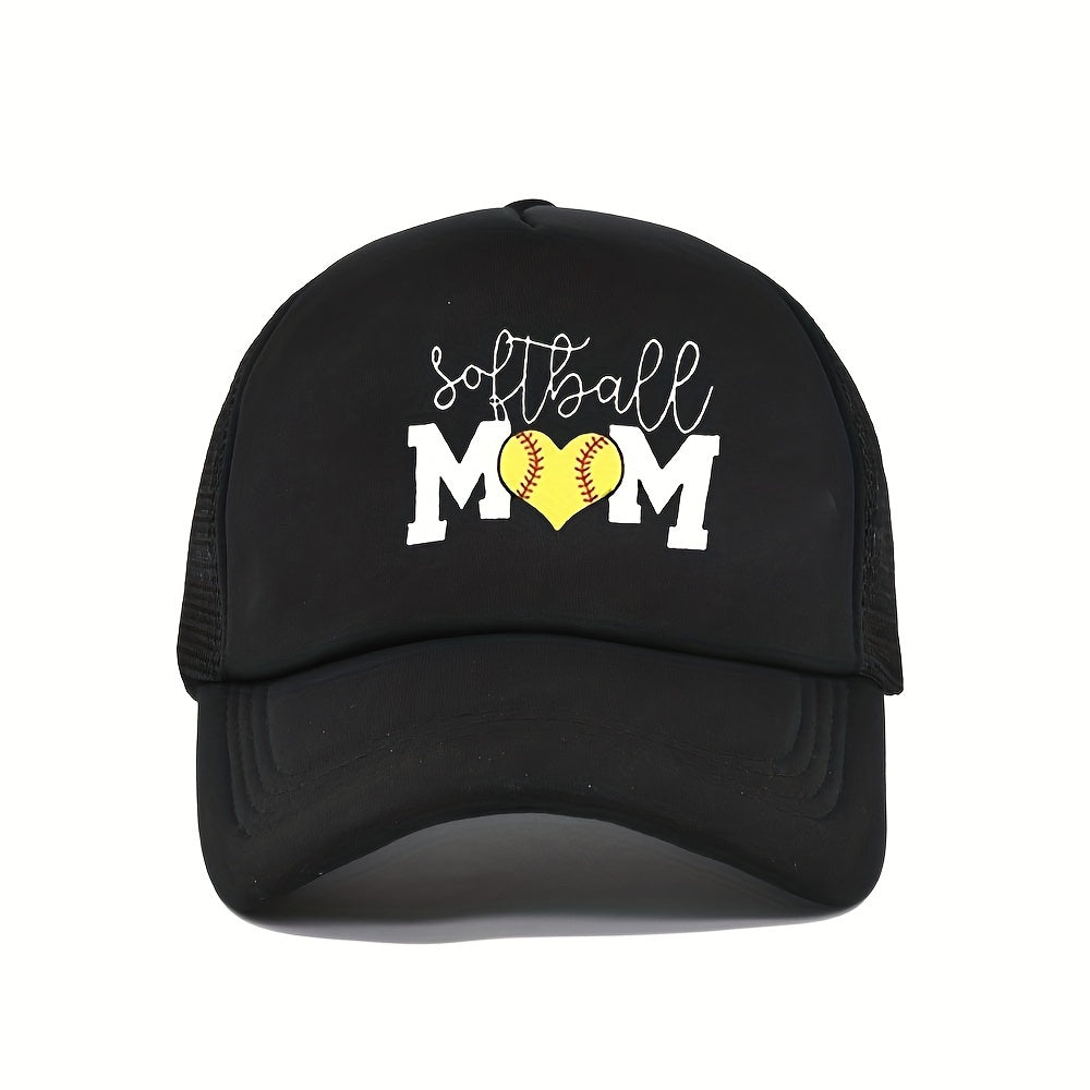 Softball Mom Trucker Hat Mesh Baseball Cap Sunshade Dad Hats