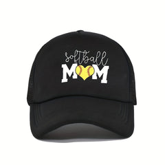 Softball Mom Trucker Hat Mesh Baseball Cap Sunshade Dad Hats