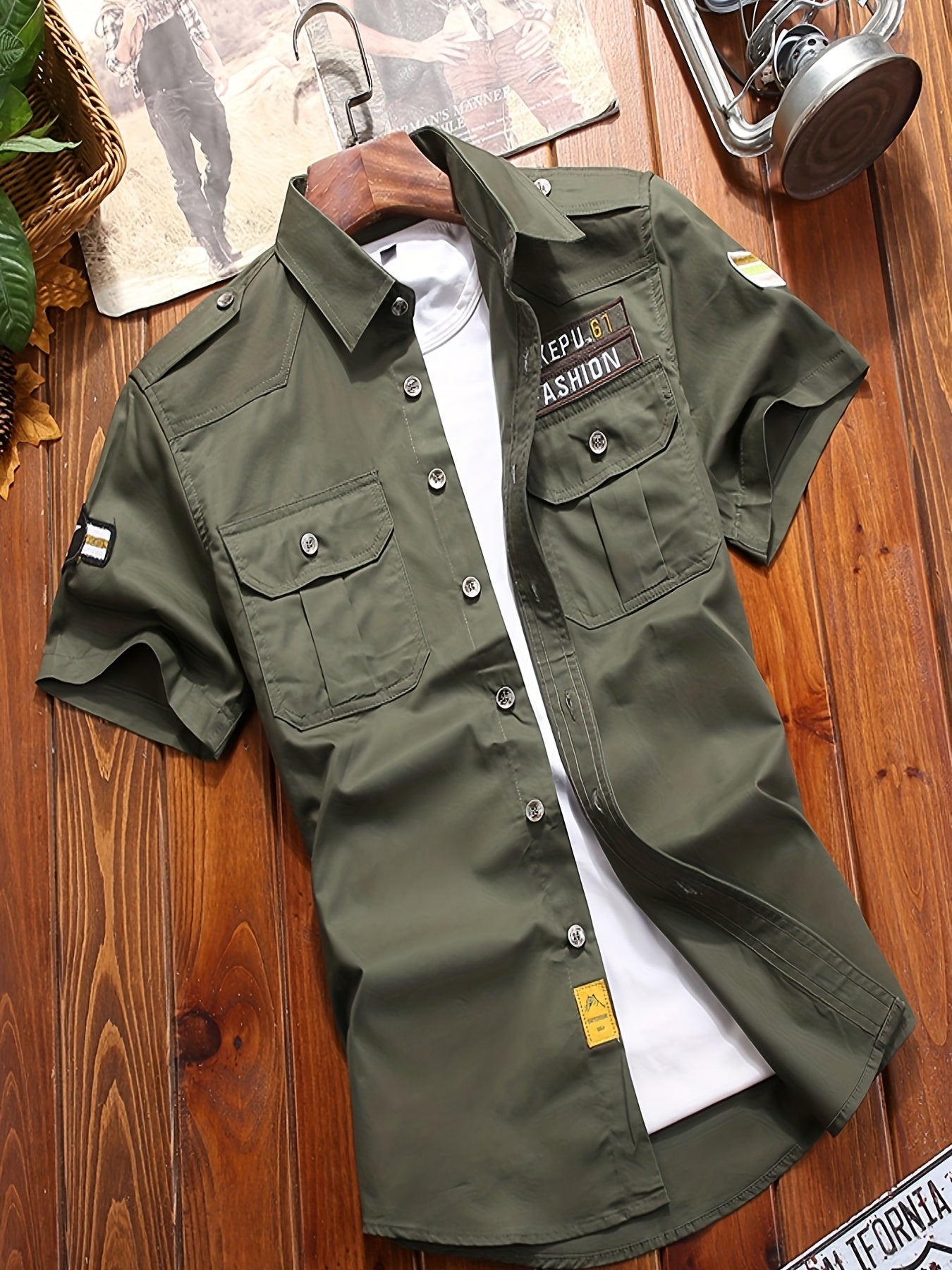 Men's Cotton Slim Fit Short Sleeve Shirt