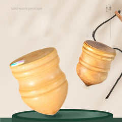 Solid Wooden Tops with Whips Fitness Ice Playing Hand Playing Wooden Toys