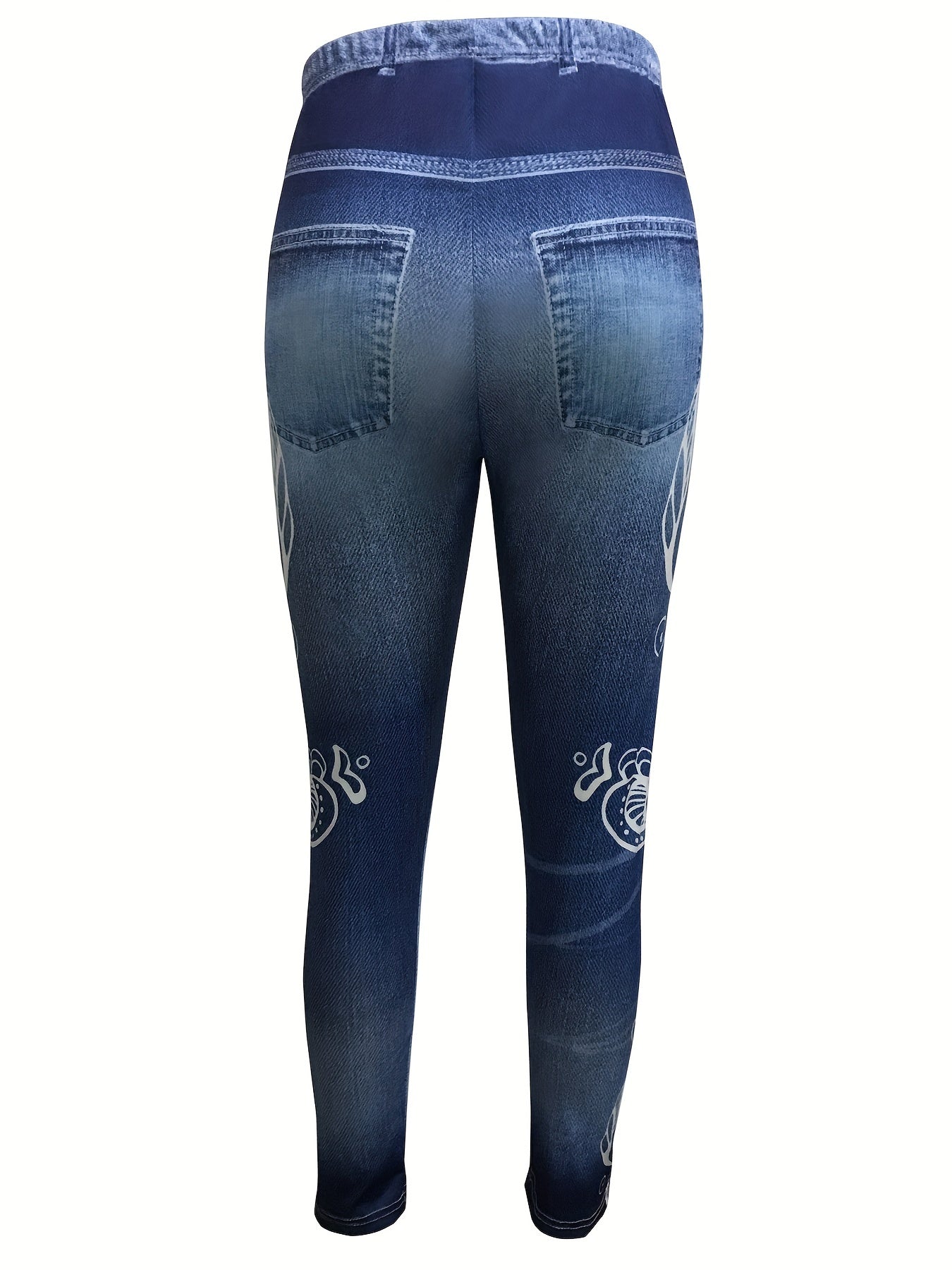 Graphic Print Slim Jeggings Casual High Waist Leggings