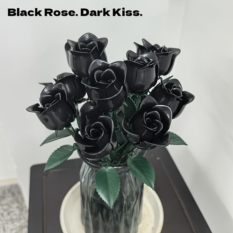 Rose Bouquet Building Blocks Set Gothic Valentine's Decoration 1000pcs