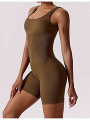Quick Drying Sleeveless Bodysuit Sports Fitness Yoga Running Jumpsuit