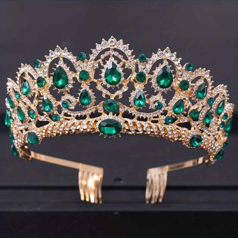 Baroque Crystal Crown Tiara Rhinestone Wedding Tiaras Women Prom Crowns