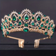 Baroque Crystal Crown Tiara Rhinestone Wedding Tiaras Women Prom Crowns