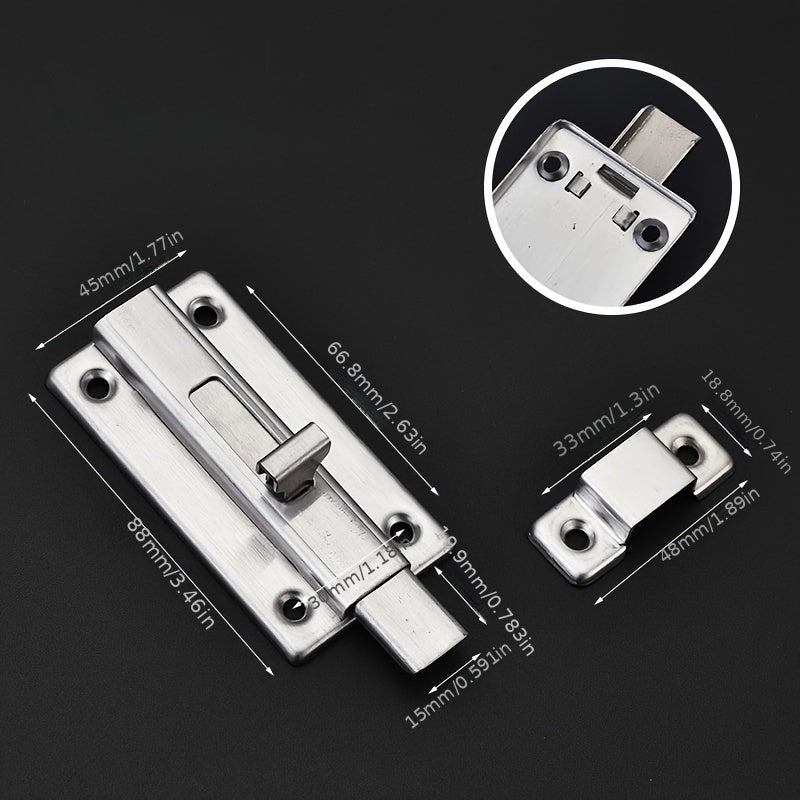 Stainless Steel Double-Headed Door Bolt Push-Pull Lock Barrel Bolt Lock Buckle