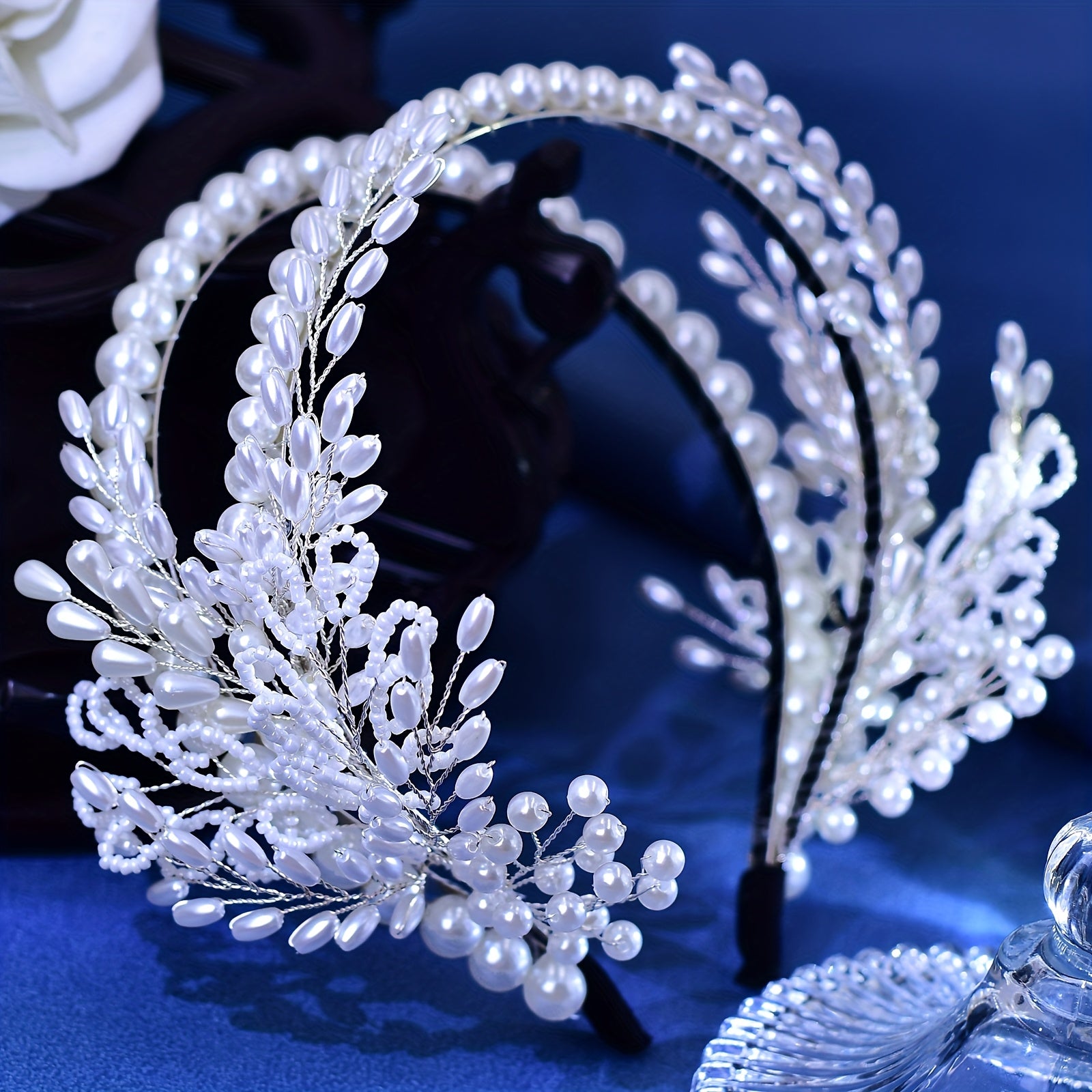 Handcrafted Pearl & Beaded Bridal Headband Wedding Hair Accessory