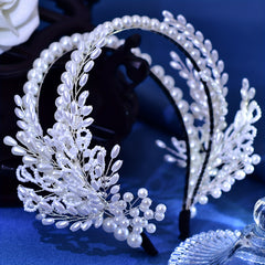 Handcrafted Pearl & Beaded Bridal Headband Wedding Hair Accessory