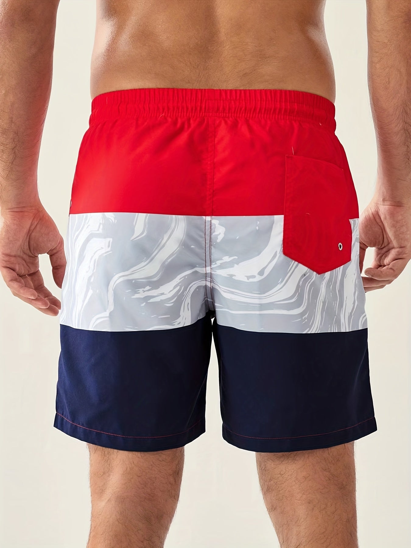 Men's Block Swim Trunks Mesh Lining Swim Shorts