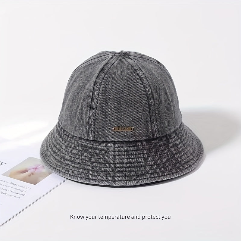Denim Bucket Hat Men's Women's Versatile Retro Basin Hat