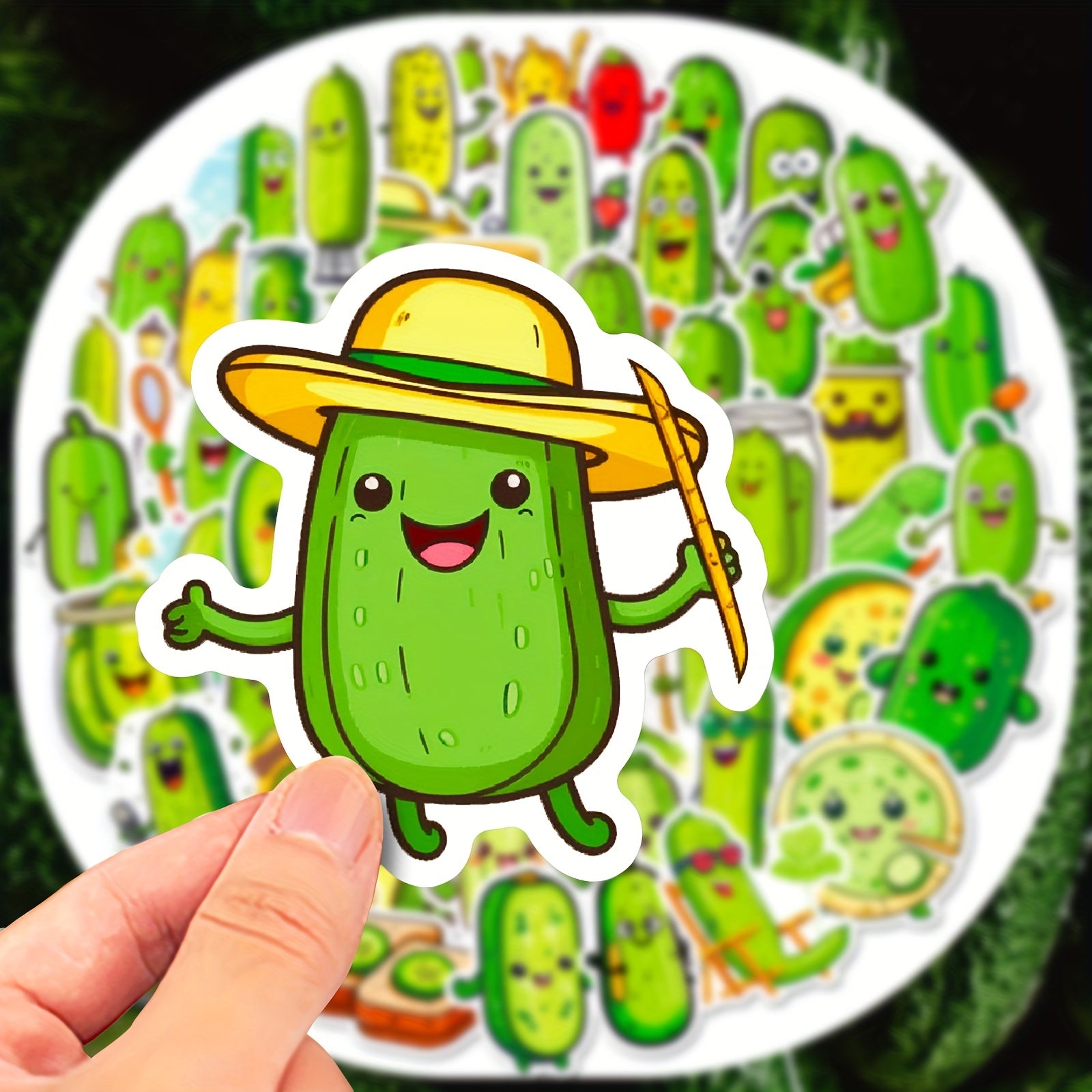 51pcs Pickle Stickers Waterproof for Bottles Laptops Phones