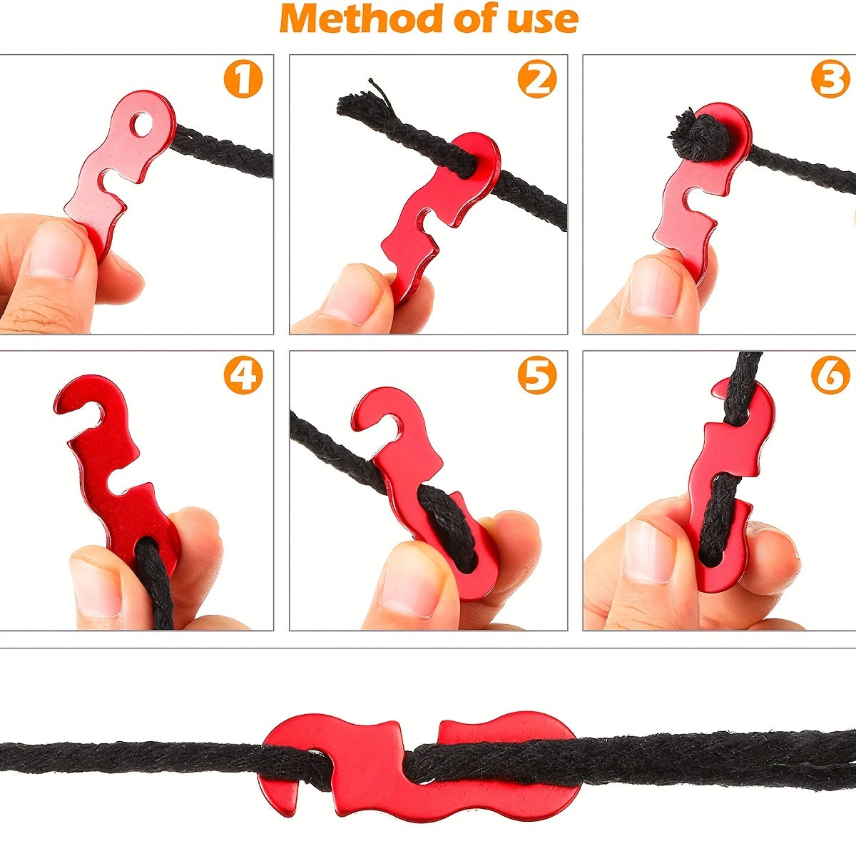 10pcs Adjustable Tent Cord Rope Buckles Tensioners Fastener