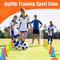 9/16pcs Hollow Soccer Ball Training Cones Small Cones With Mesh Bag