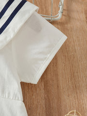 Baby Girls Casual Bowknot Short Sleeve Cotton Dress