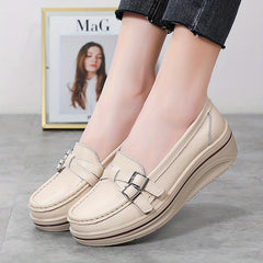 Platform Loafers Slip On Shoes Non Slip Outdoor Casual Shoes