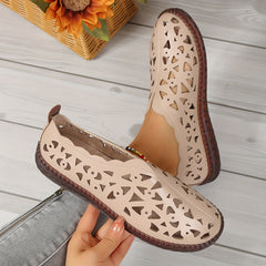 Women's Hollow Out Clogs Slip On Flat Shoes Lightweight Walking Shoes