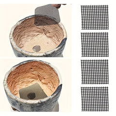 50pcs Plant Pot Mesh Pad Bonsai Pot Bottom Grid Mat Plant Drainage Screens