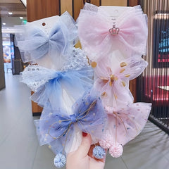 3pcs Princess Bow Hair Clip Little Girl Hair Accessories