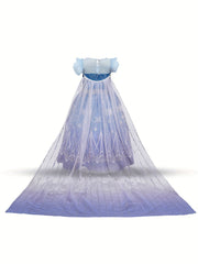 Anime Movie Cosplay Costume Snowflake Pattern Dress