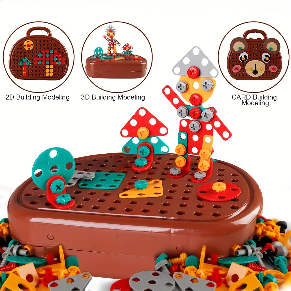 204pcs Kids Repair Tool Set Pretend Play Screw Disassembly Toys ABS Material