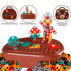 204pcs Kids Repair Tool Set Pretend Play Screw Disassembly Toys ABS Material