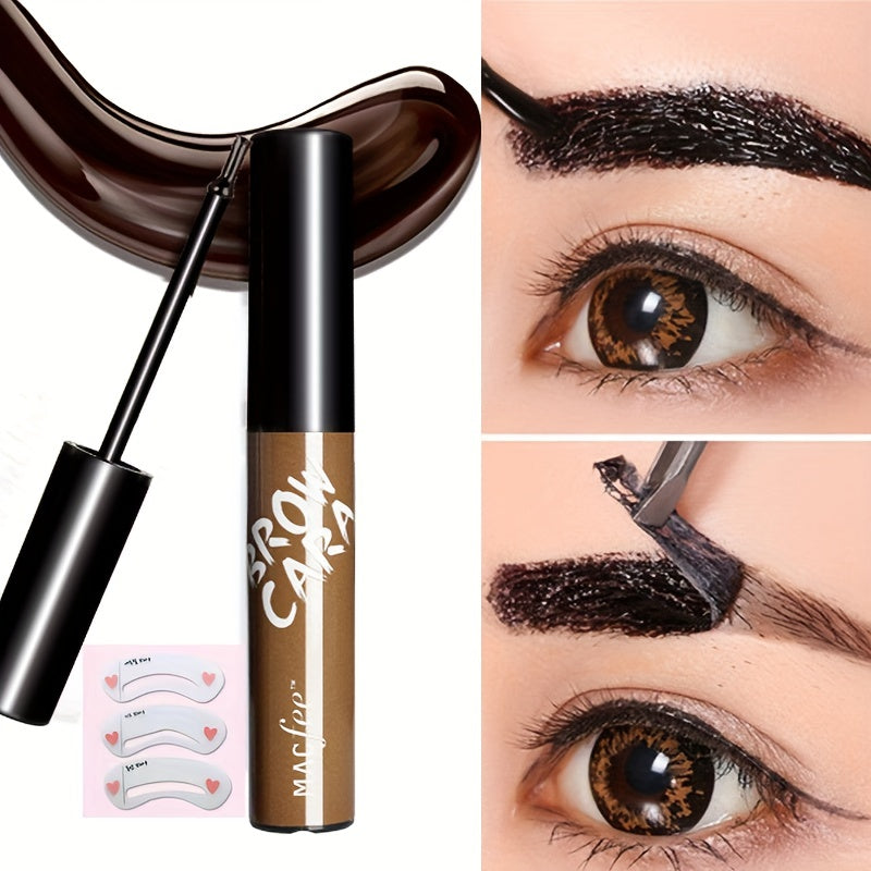 Eyebrow Tint Stick Long-lasting Waterproof Dye Cream with Stencil