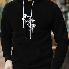 Men's Star Print Hoodie Casual Graphic Pullover Hooded Sweatshirt