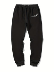 Flower Print Men's Drawstring Sweatpants Loose Casual Jogger Pants