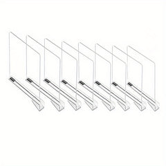 8pcs Clear Acrylic Shelf Dividers for Bedroom and Office Organization