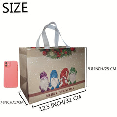 4 Pcs Christmas Tote Bags Reusable Xmas Gift Bags Treat Goodie Bag Waterproof