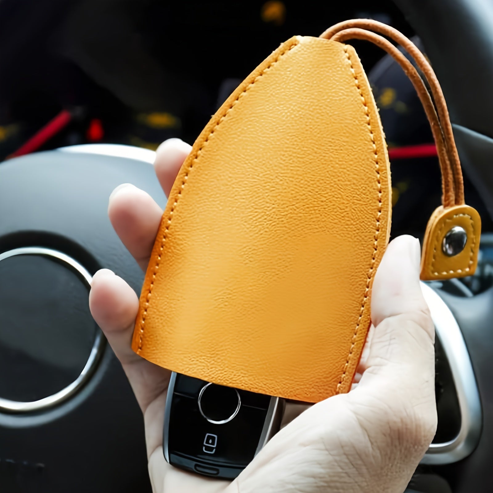 4pcs PU Leather Key Holder Portable Wallet Keychain