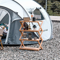 Beech Wood Camping Rack Floor layer Solid Wood Storage Rack