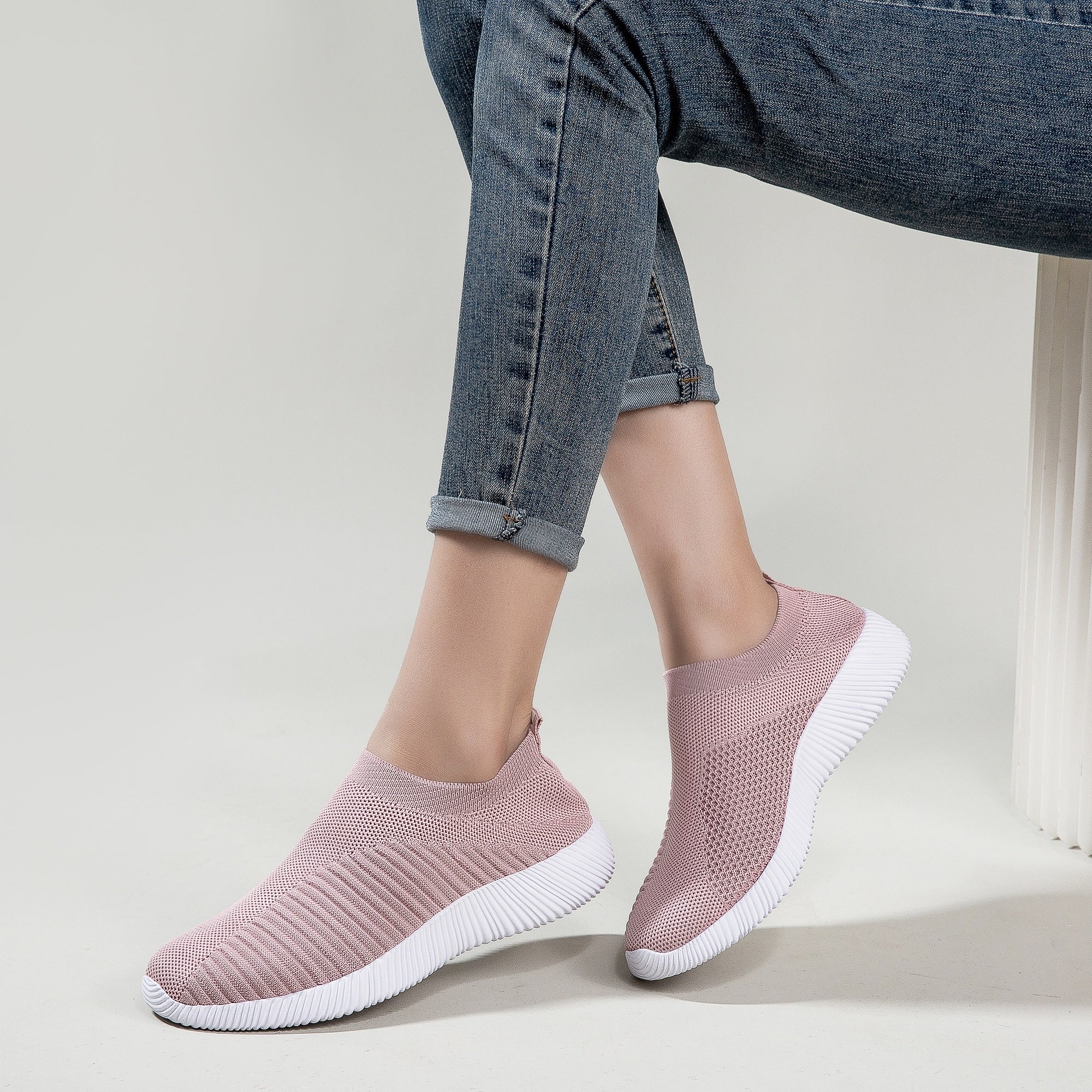 Women's Lightweight Slip On Socks Shoes Low Top Sneakers