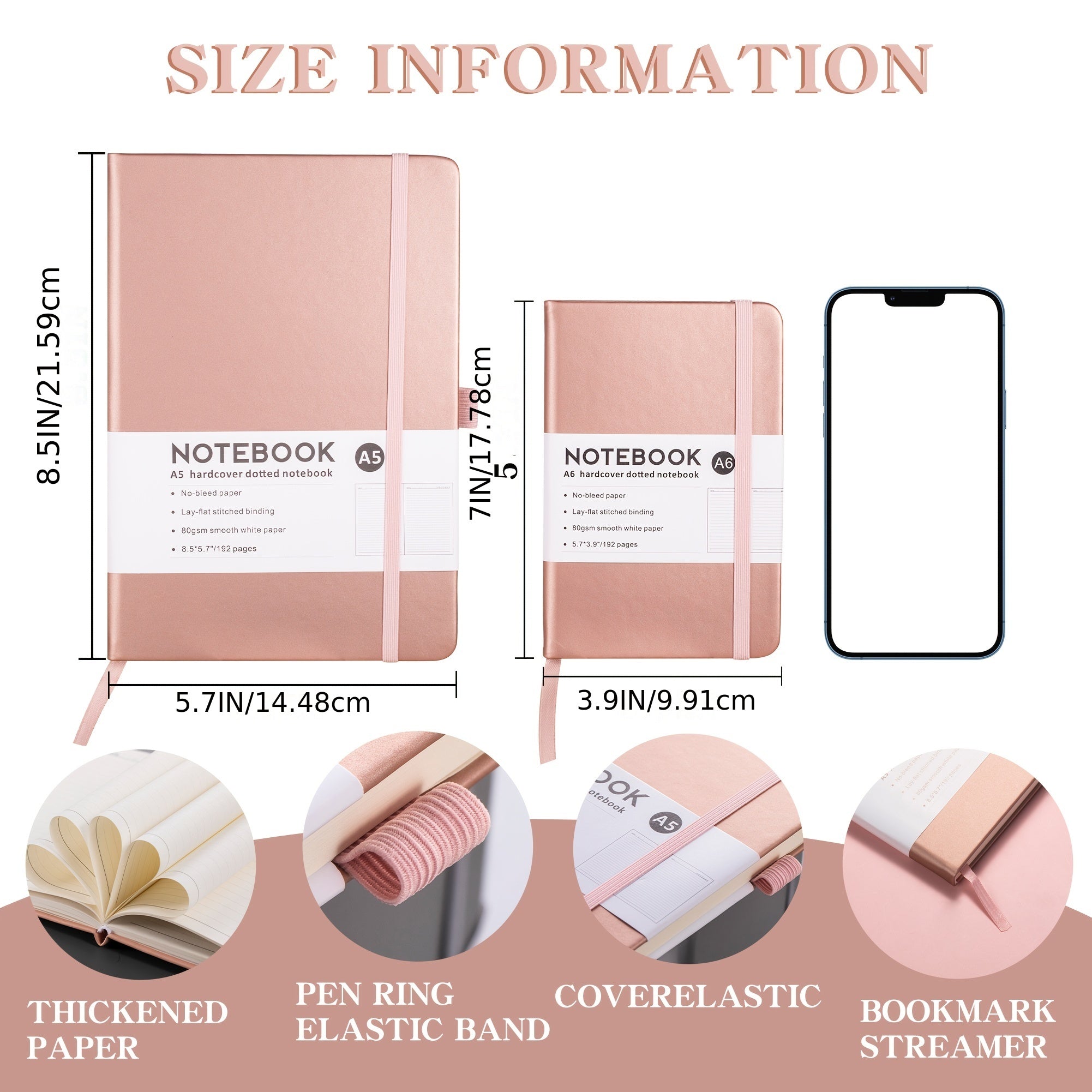 Rose Golden Bandage Notebook Business Notepad Foreign Trade Small Notebook