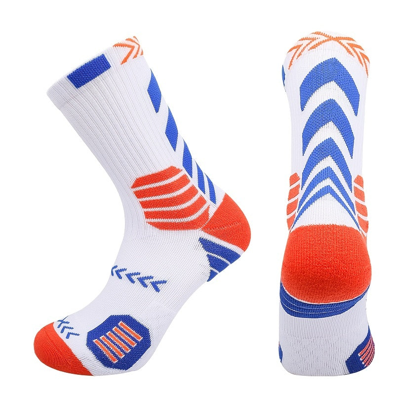 Men's Compression Athletic Crew Socks for Running Hiking Football Basketball