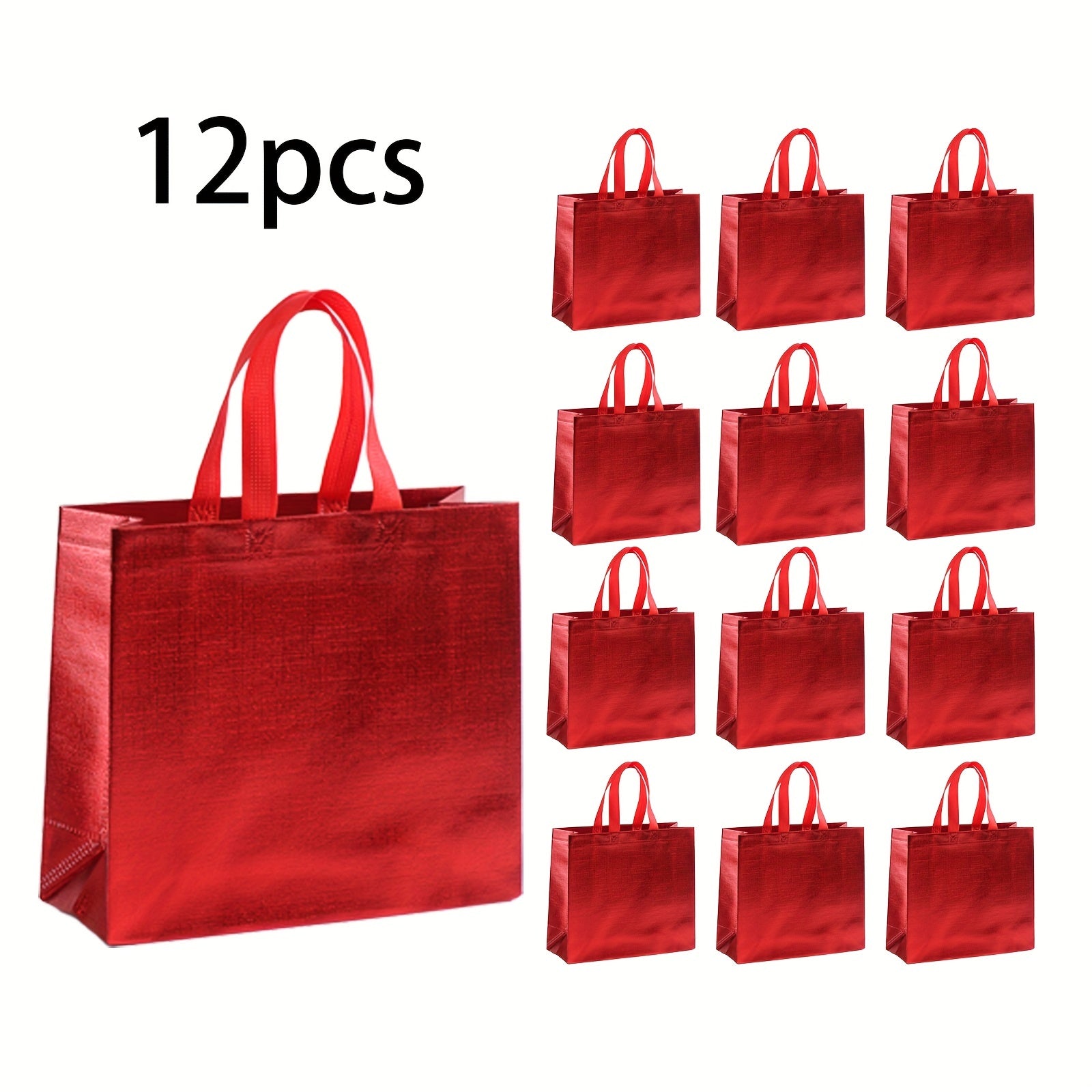 12pcs Golden Reusable Grocery Bags Shopping Tote Bag With Handle