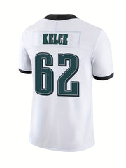 Men's 62 Football Jersey V Neck Short Sleeve Embroidery Rugby Sweatshirt