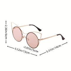 UV400 Cat Shape Kids Sunglasses Metal Frame Unisex