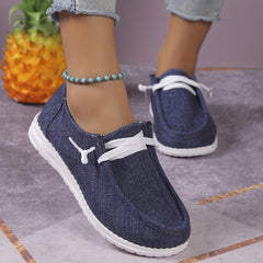 Women's Canvas Lace Up Sneakers Lightweight Shoes