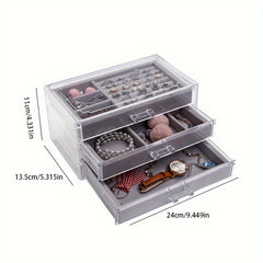 Plush Jewelry Tray Cabinet Drawer Style Jewelry Storage Box