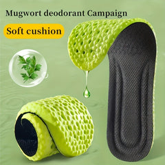 Wormwood Deodorant Insoles Soft PU Sport Shoes Pad Cushioning Inserts