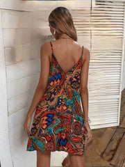 Sleeveless V Neck Casual Dress For Spring & Summer