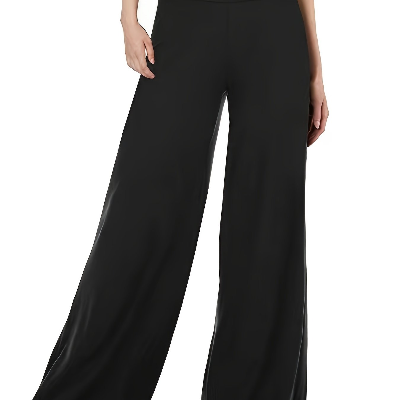 Solid Lounge Pants Casual Loose Elastic Waistband Pants Womens Loungewear
