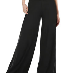 Solid Lounge Pants Casual Loose Elastic Waistband Pants Womens Loungewear